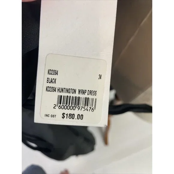BNWT Kookaï HUNTINGTON WRAP DRESS BLACK Colour Size 34 AU 10 - Picture 10 of 10